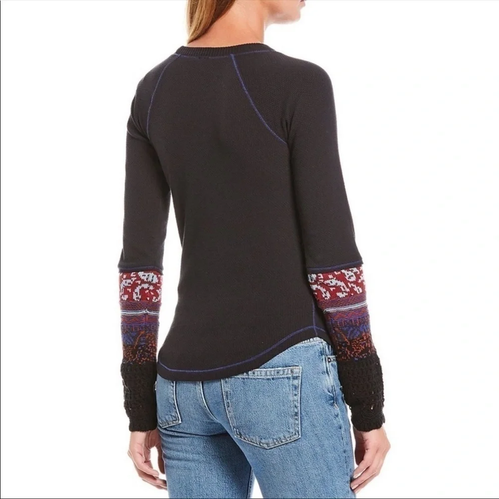 Free People In the Mix Thermal Cuff‎ Long Sleeve Top